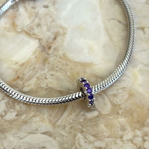 Michael Hill 925 Sterling Silver & Amethyst Charm Bead - Picture 1 of 6